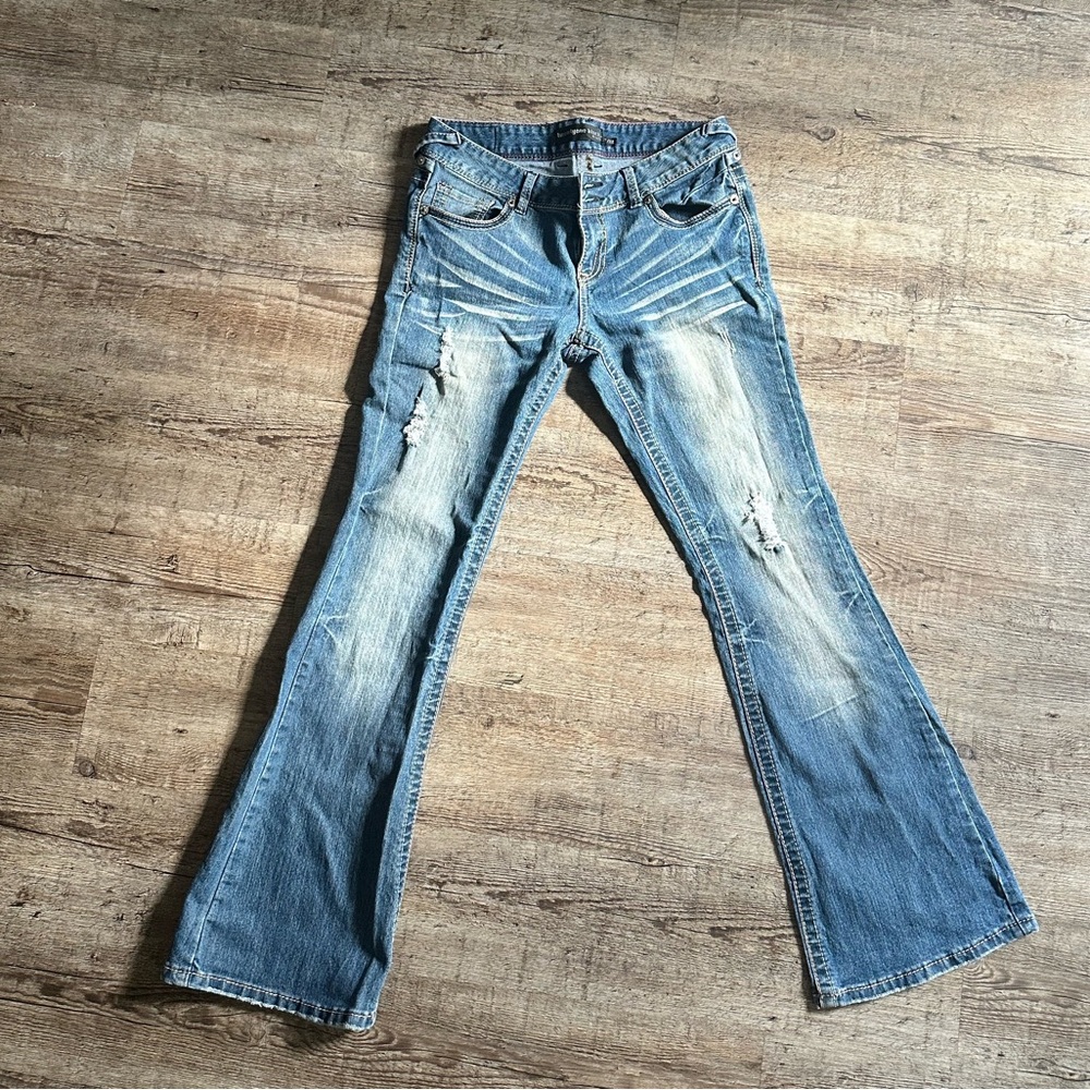 Vtg Twentyone Black by Rue21 Jeans 7/8R Distressed